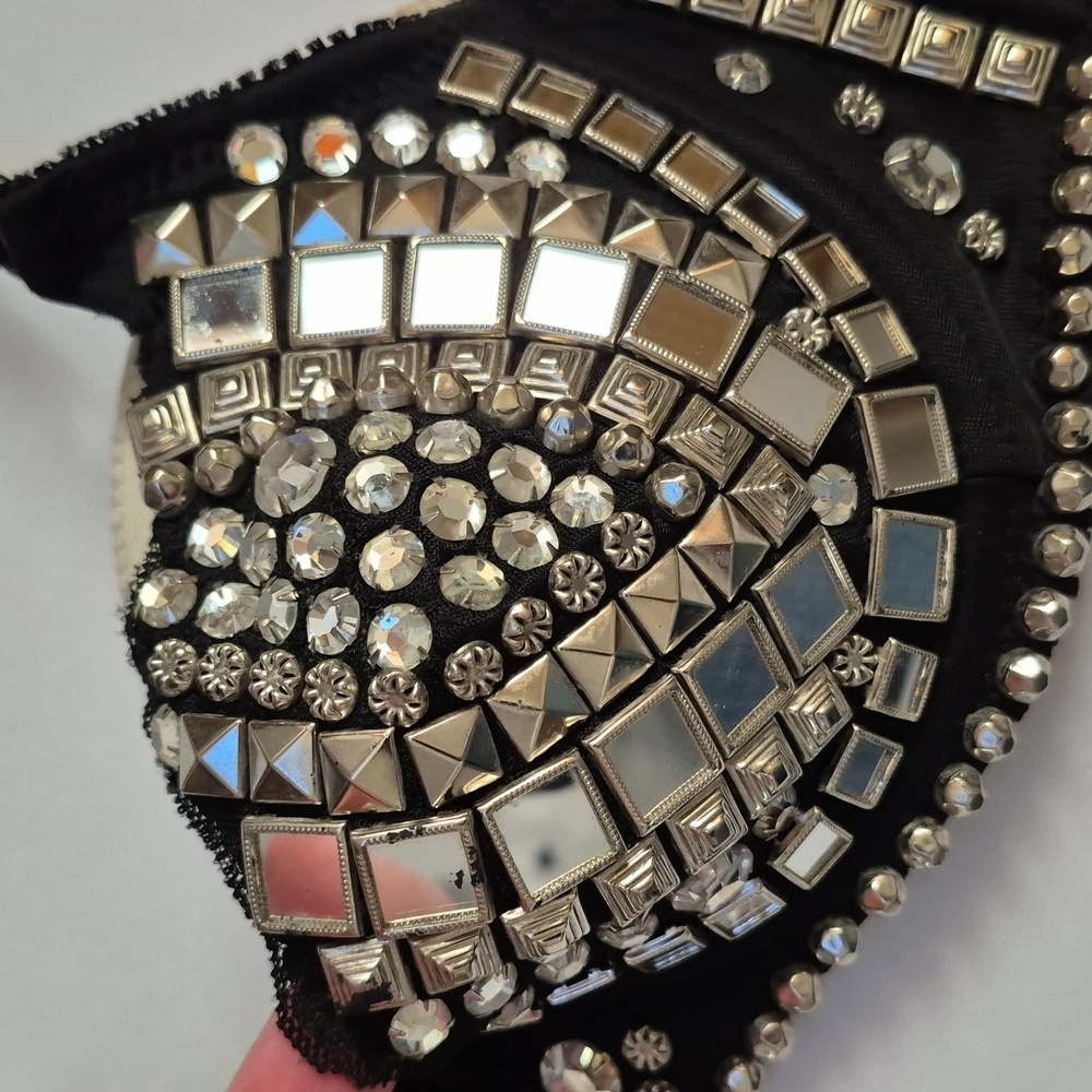 Metal Studded Handmade Vintage Heavy Quality Bra Panties Biker BDSM OOAK Goth - Picture 2 of 14